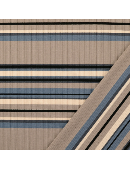 Jersey Rib Stripes Beige/Blå