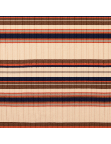 Jersey Rib Stripes Brun/Terracotta