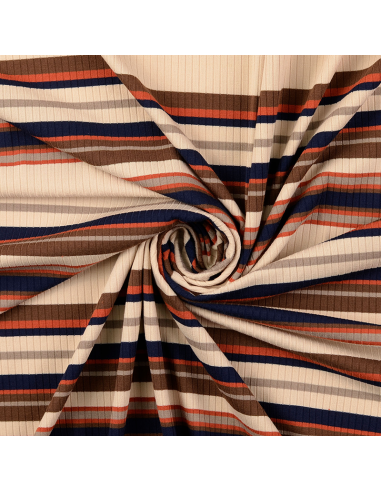 Jersey Rib Stripes Brun/Terracotta