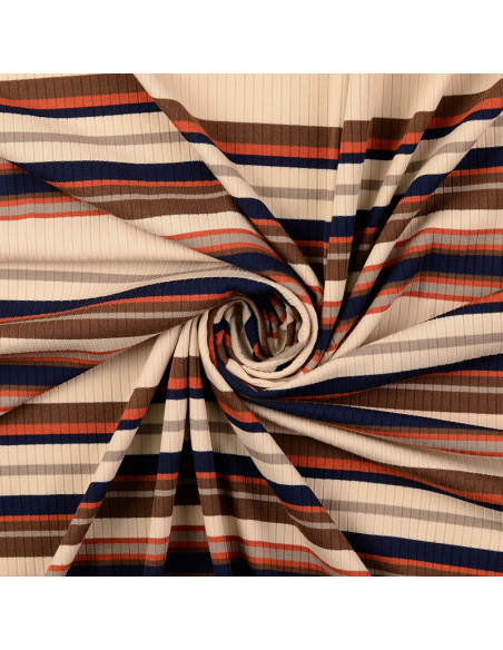 Jersey Rib Stripes Brun/Terracotta