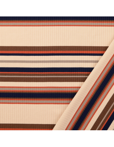 Jersey Rib Stripes Brun/Terracotta