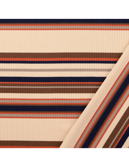Jersey Rib Stripes Brun/Terracotta