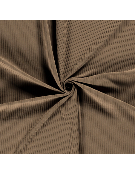 Bomullsjersey Rib Nougatbrun