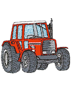 Tygmärke Röd Traktor