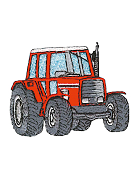 Tygmärke Röd Traktor