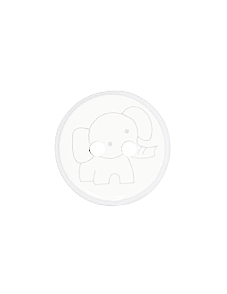 Knapp Elefant Vit 13-16mm