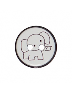 Knapp Elefant Svart 13-16mm