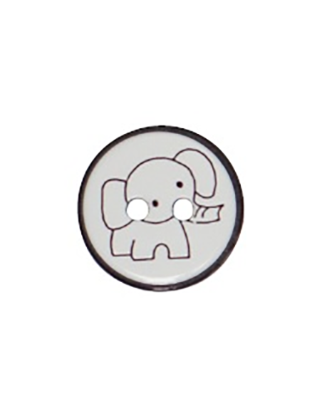 Knapp Elefant Svart 13-16mm