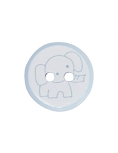 Knapp Elefant Ljusblå 13-16mm