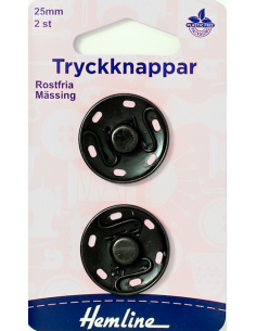 Hemline Tryckknappar Svart...