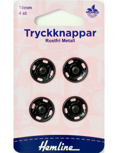 Hemline Tryckknappar Svart...