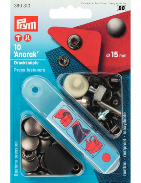Prym Nittryckknappar Anorak Antik Stål 15mm