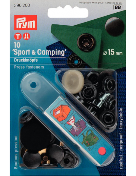 Prym Nittryckknappar Sport&Camping Svart Oxid 15mm