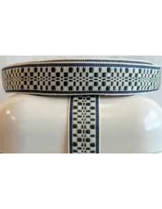 Hemslöjdsband Grön Ruta 21mm