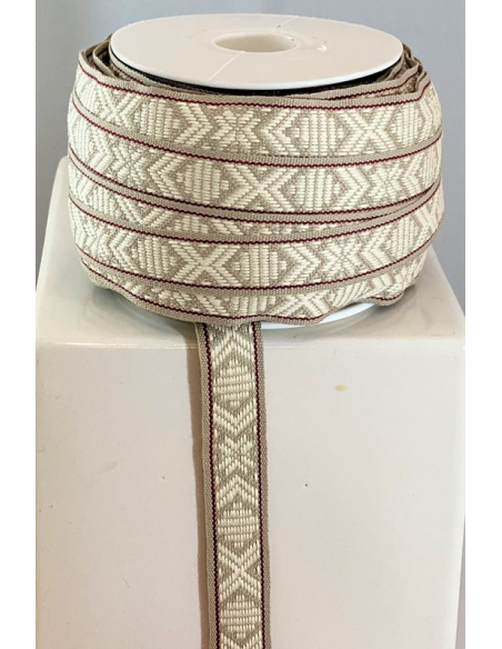 Hemslöjdsband Leksand Beige 15mm