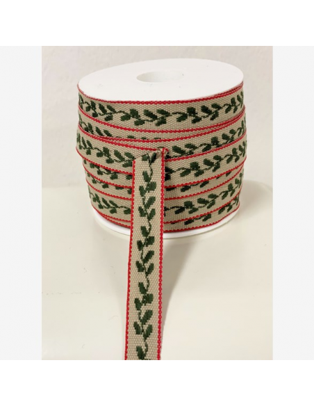 Hemslöjdsband Gröna Blad 13mm