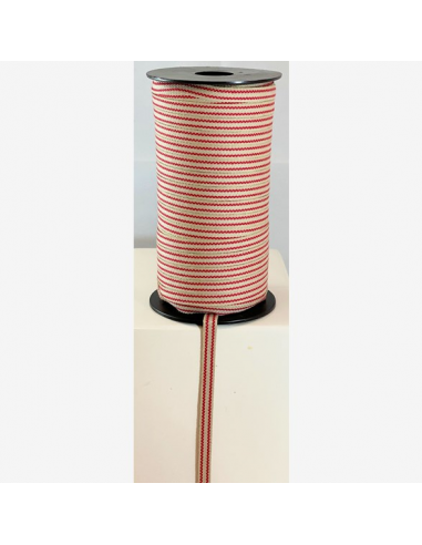 Hemslöjdsband Oblekt/Röd 7mm