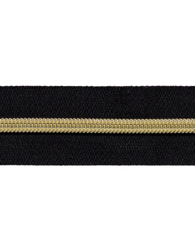 Blixtlås MV Svart/Guld 5mm