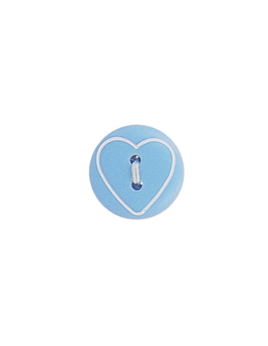 Knapp Hjärta 15mm Blå