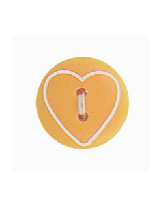 Knapp Hjärta 15mm Orange