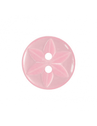 Knapp Star 14mm Ljusrosa