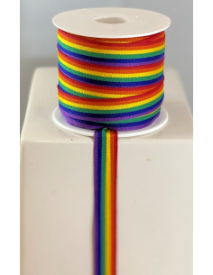Dekorband Vävt Regnbåge 12mm