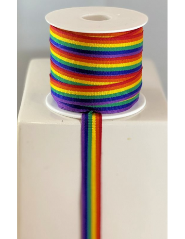 Dekorband Vävt Regnbåge 12mm