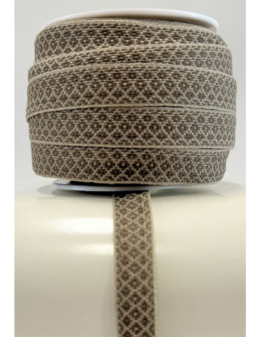 Hemslöjdsband Gåsöga 12mm Beige/Brun