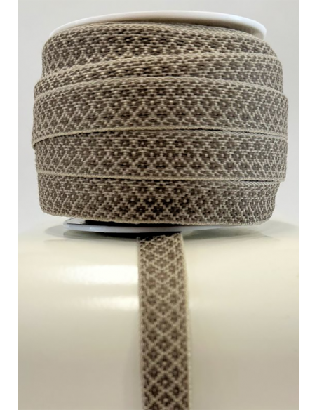 Hemslöjdsband Gåsöga 12mm Beige/Brun