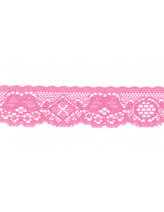 Nylonspets Elastisk 27mm Rosa