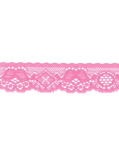Nylonspets Elastisk 27mm Rosa