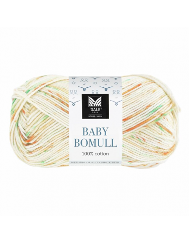 Dale Garn Baby Bomull Print Orange/Skarp Grön