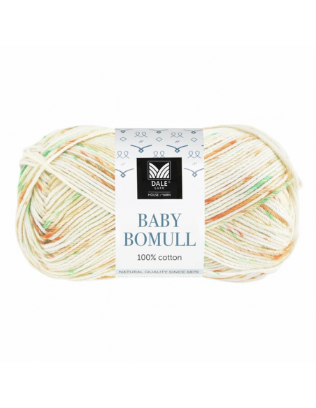Dale Garn Baby Bomull Print Orange/Skarp Grön