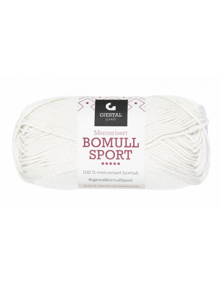 Gjestal Garn Bomull Sport Vit