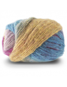 Gjestal Garn Twisty Air Blå/Gul/Rosa Print 2