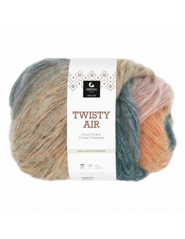 Gjestal Garn Twisty Air Rosa/Mullvad Print