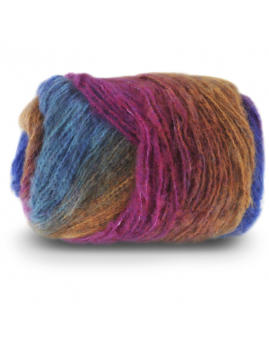 Gjestal Garn Twisty Air Rosa/Blå/Orange Print
