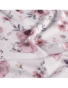 Bomullsjersey Pink Flowers 2