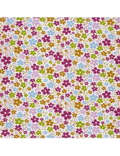 Bomullspoplin Happy Flowers