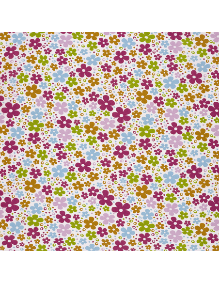 Bomullspoplin Happy Flowers