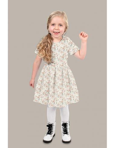 Bomullspoplin Beige Floral