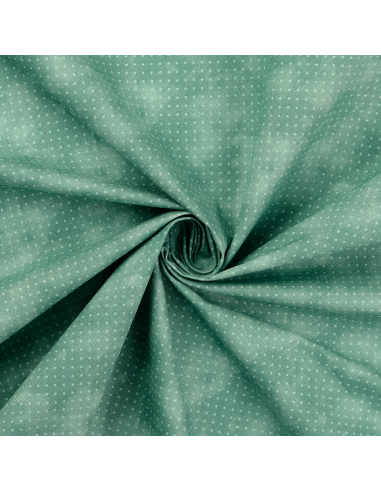 Bomullspoplin Dots Old Green