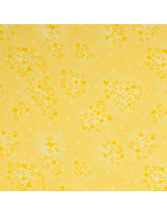 Bomullspoplin Batik Flwr Ljusgul