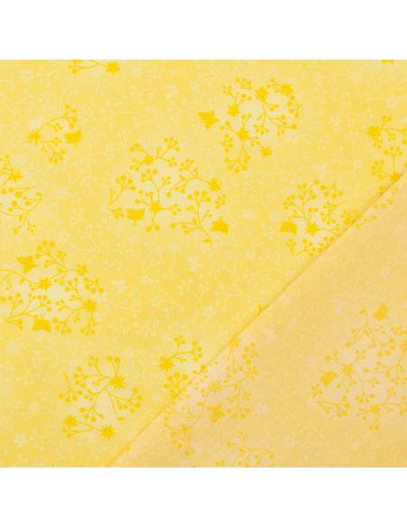 Bomullspoplin Batik Flwr Ljusgul