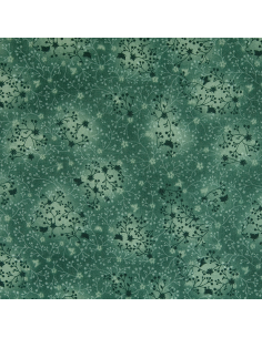 Bomullspoplin Batik Flwr Grön