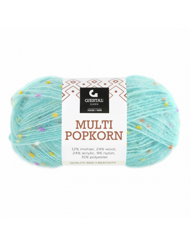 Gjestal Garn Multi Popkorn Ljus Turkos