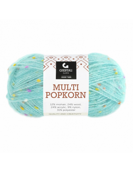 Gjestal Garn Multi Popkorn Ljus Turkos