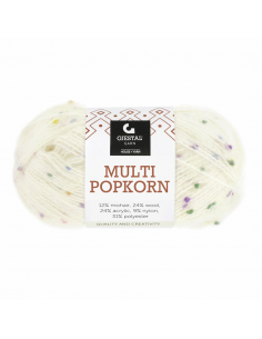 Gjestal Garn Multi Popkorn Vit
