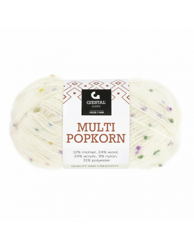 Gjestal Garn Multi Popkorn Vit