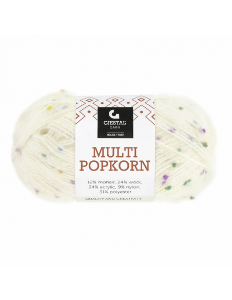Gjestal Garn Multi Popkorn Vit